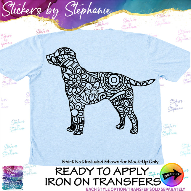 (s01A-246) Labrador Dog Zentangle  Iron-On Transfer