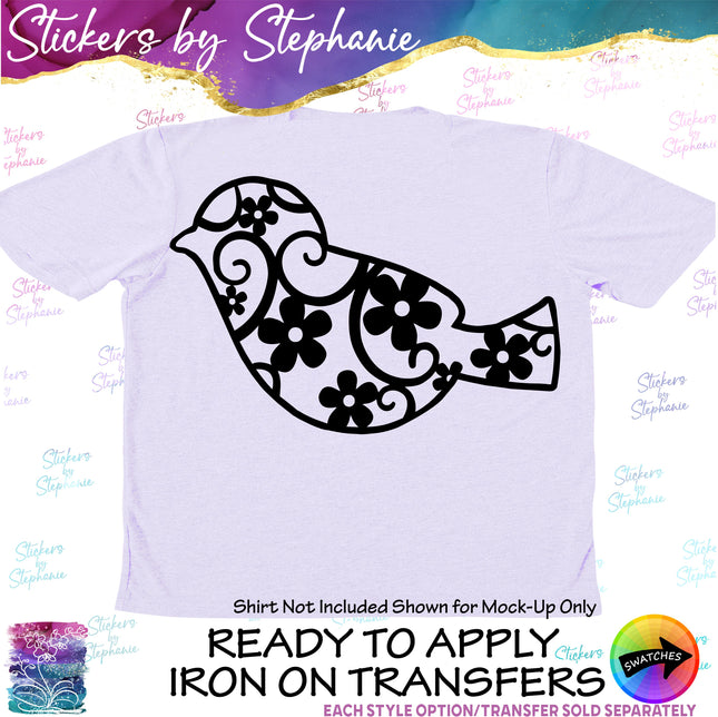 (s01A-249) Daisy Bird Iron-On Transfer