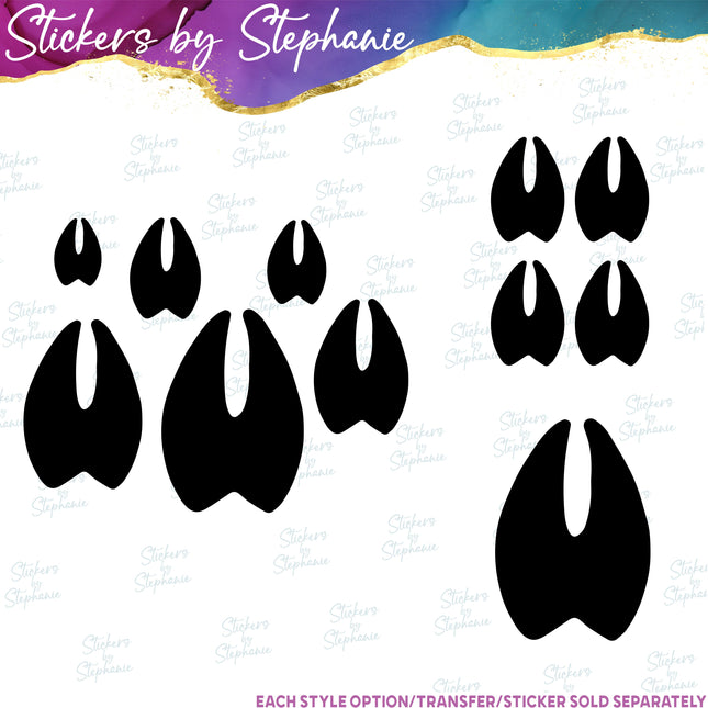 (s01A-251) Deer Print Tracks Iron-On Transfer