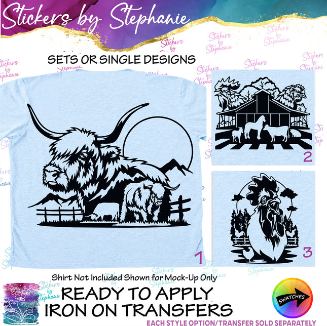 (s01A-252) Farm Double Exposure Iron-On Transfer