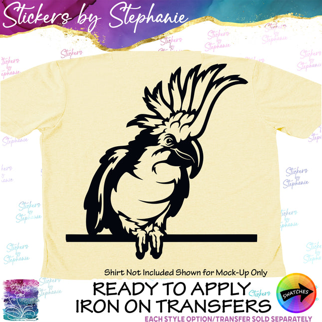 (s01A-253) Parrot Peeking Iron-On Transfer
