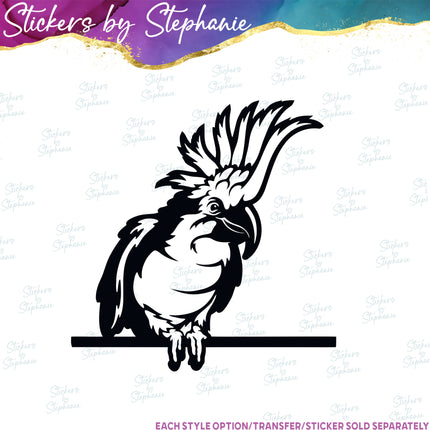 (s01A-253) Parrot Peeking Iron-On Transfer or Sticker