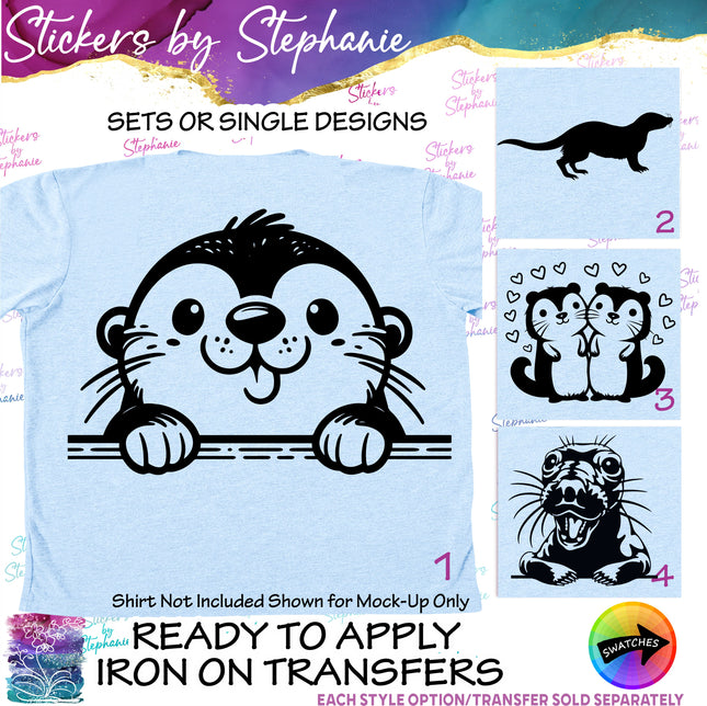(s01A-262) River, Sea Otter Iron-On Transfer