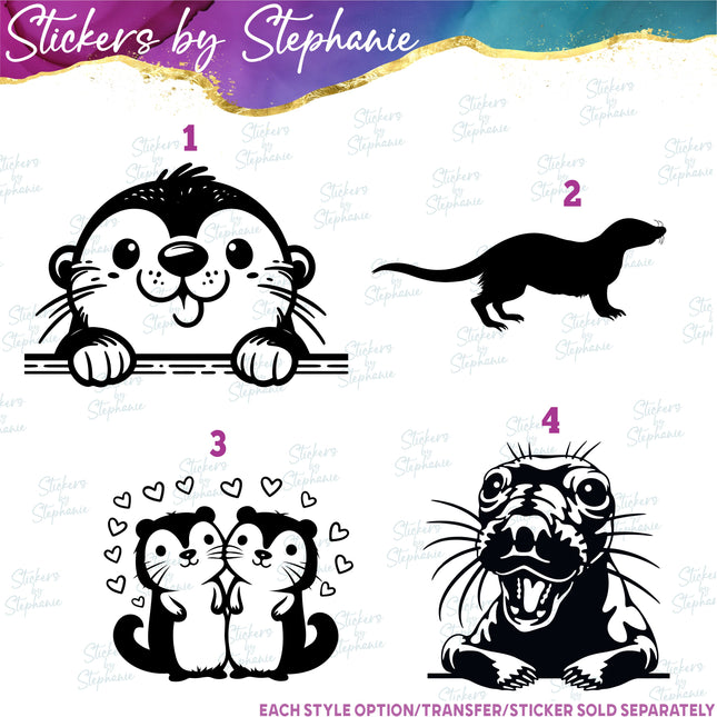 (s01A-262) River, Sea Otter Iron-On Transfer