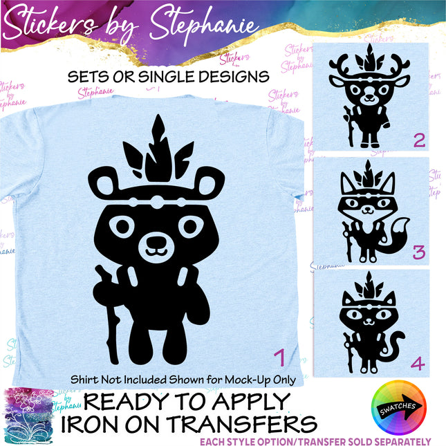 (s01A-269) Tribal Animals Iron-On Transfer