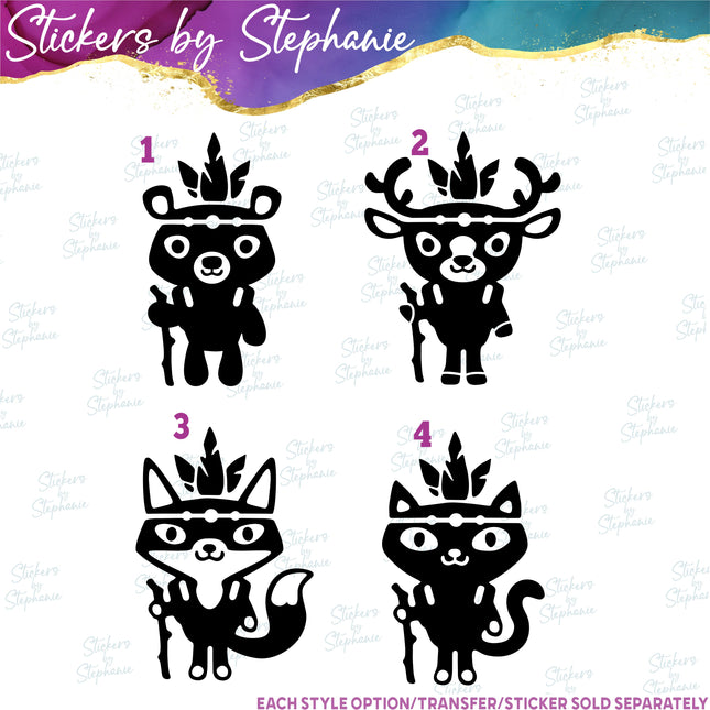 (s01A-269) Tribal Animals Iron-On Transfer