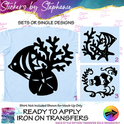 (s01A-027) Fish, Coral Iron-On Transfer