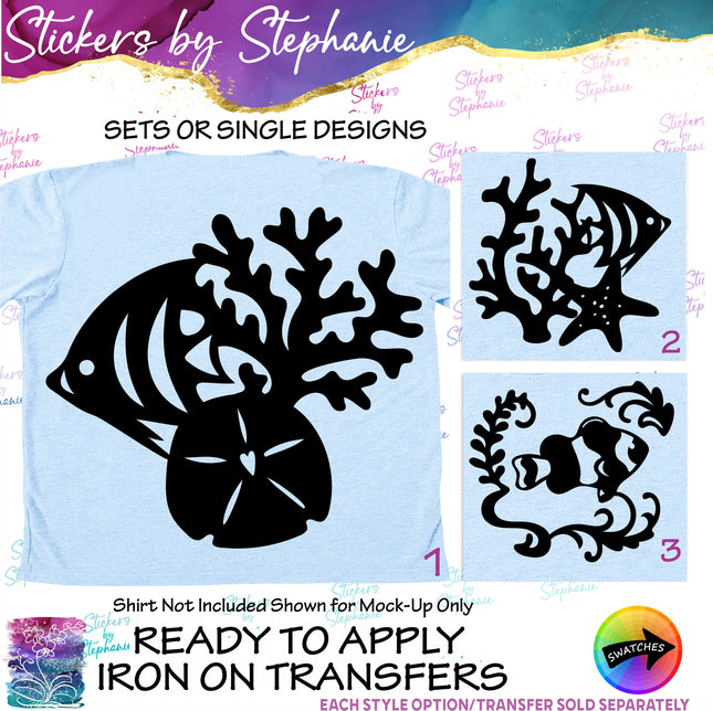 (s01A-027) Fish, Coral Iron-On Transfer
