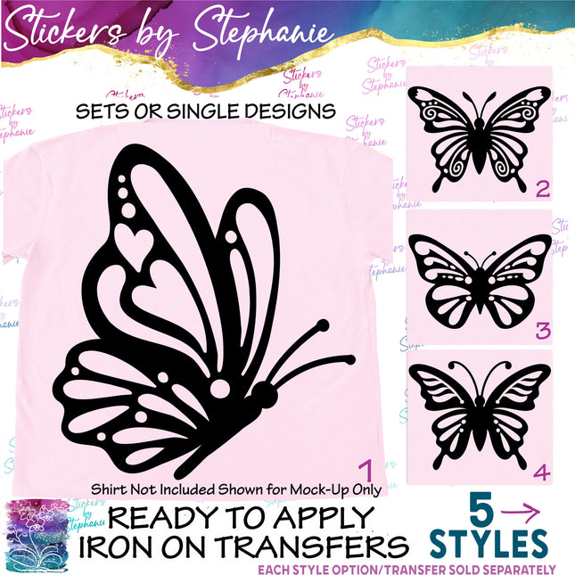 (s01A-286) Butterfly Iron-On Transfer