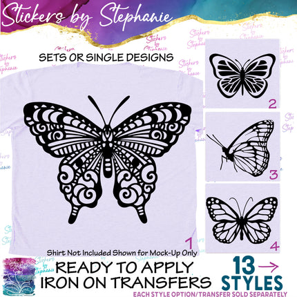 (s01A-005) Butterfly Iron-On Transfer or Sticker