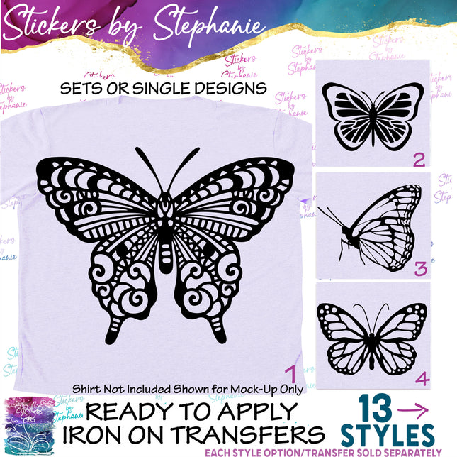 (s01A-005) Butterfly Iron-On Transfer