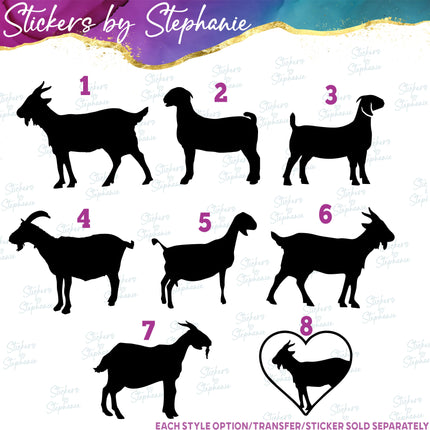 (s01A-063) Goat Silhouette Iron-On Transfer