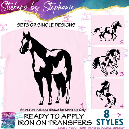 (s01A-070) Paint, Pinto Horse Iron-On Transfer