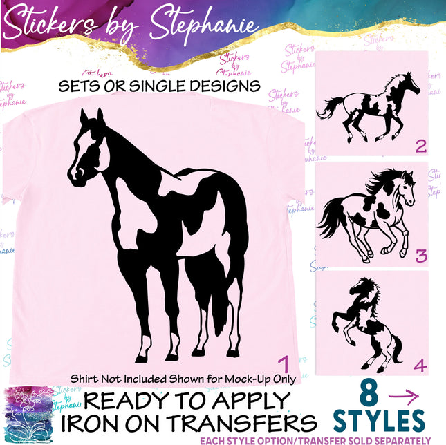 (s01A-070) Paint, Pinto Horse Iron-On Transfer