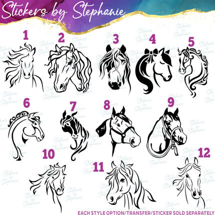 (s01A-074) Horse Head Iron-On Transfer