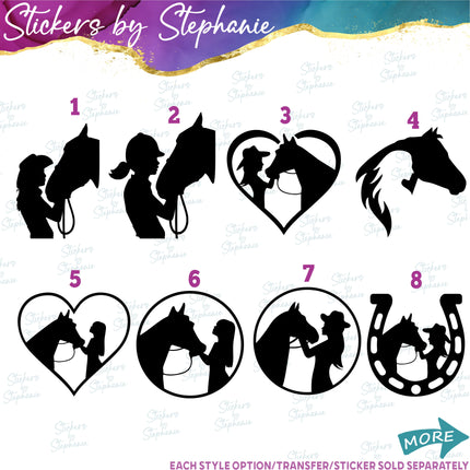 (s01A-075) Girl & Horse Iron-On Transfer