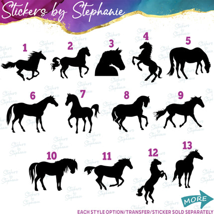 (s01A-076) Horse Silhouette Iron-On Transfer