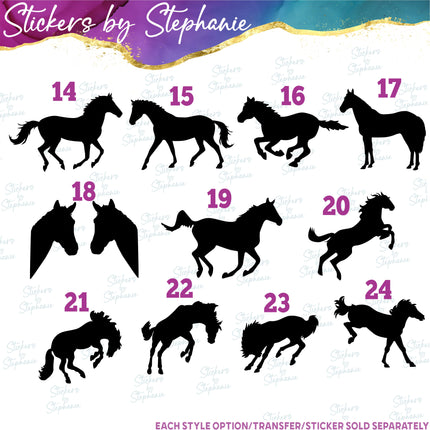 (s01A-076) Horse Silhouette Iron-On Transfer
