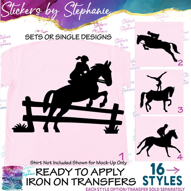 (s01A-077) Horse Equestrian Iron-On Transfer