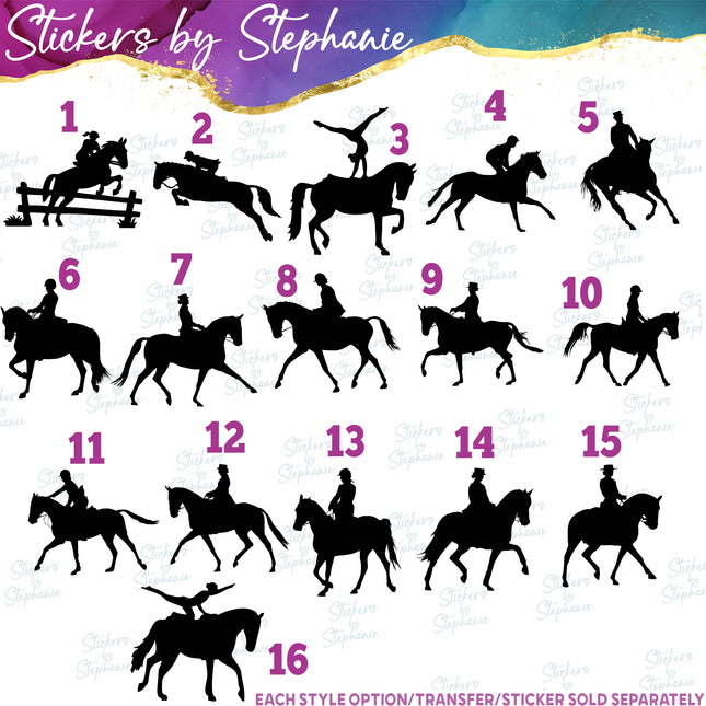 (s01A-077) Horse Equestrian Iron-On Transfer