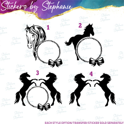 (s01A-079) Horse Frame Monogram Iron-On Transfer
