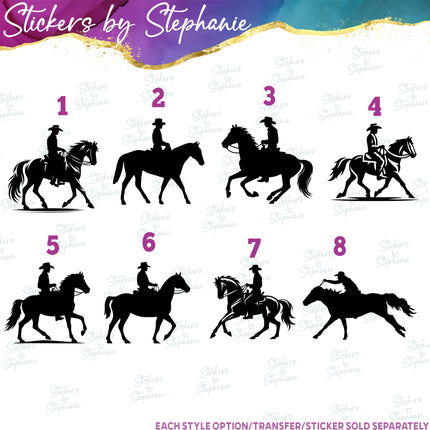 (s01A-081) Horse Cowboy Iron-On Transfer