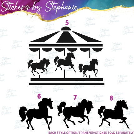 (s01A-083) Carousel Horse Iron-On Transfer