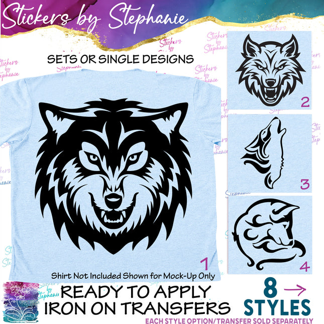 (s01A-085) Wolf Iron-On Transfer