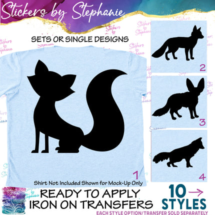 (s01A-088) Fox Silhouette Iron-On Transfer
