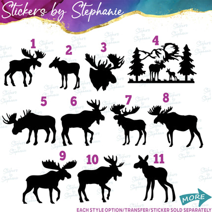 (s01A-090) Moose Silhouette Iron-On Transfer