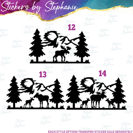 (s01A-090) Moose Silhouette Iron-On Transfer