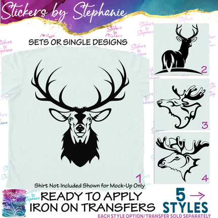 (s01A-091) Deer, Elk, Moose Iron-On Transfer