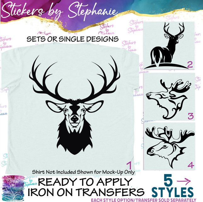 (s01A-091) Deer, Elk, Moose Iron-On Transfer