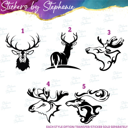 (s01A-091) Deer, Elk, Moose Iron-On Transfer
