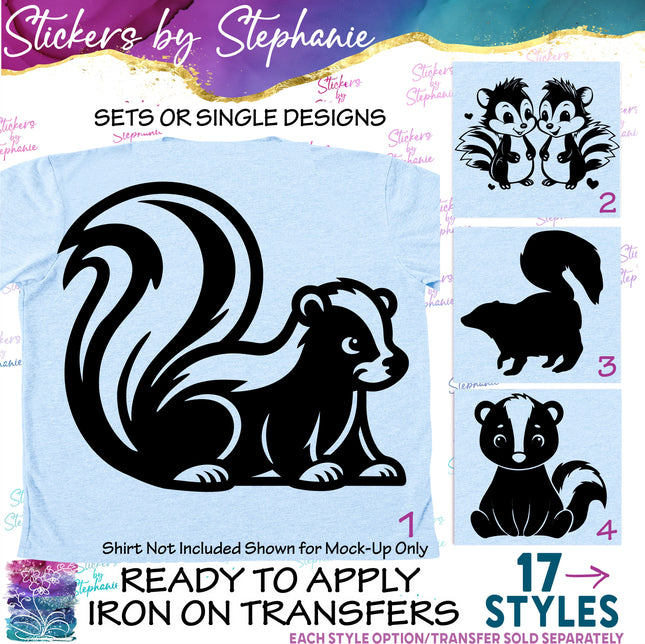 (s01A-093) Skunk Iron-On Transfer