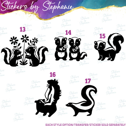 (s01A-093) Skunk Iron-On Transfer