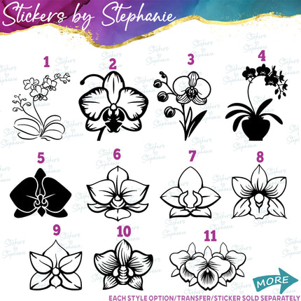 (s01-001) Orchid Flower Iron-On Transfer
