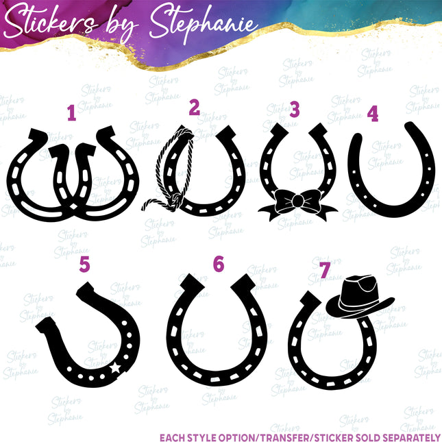(s01A-116) Horseshoe, Horseshoes Iron-On Transfer