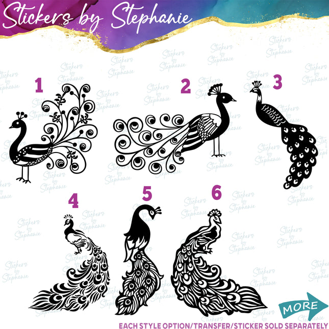 (s01A-018) Peacock Iron-On Transfer