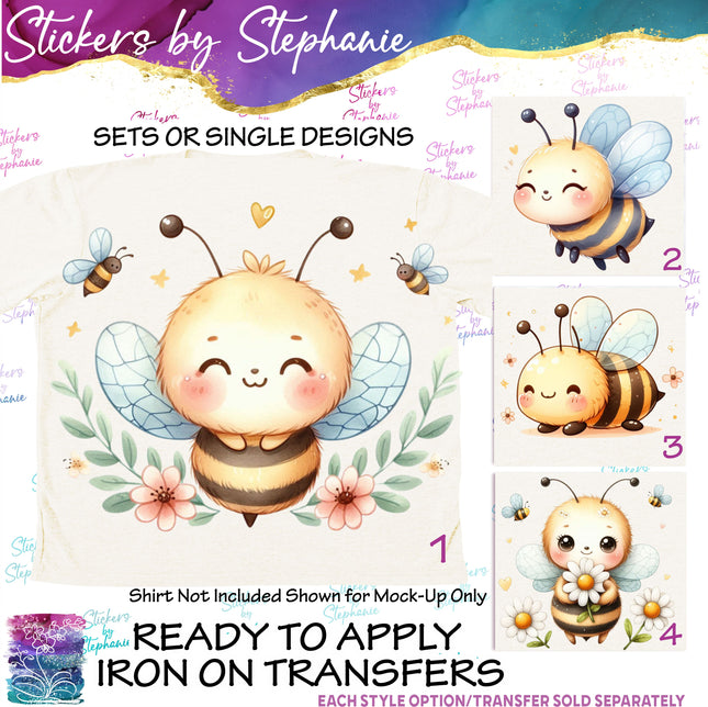 (s02A-010) Baby Bee Bumblebee Iron-On Transfer or Sticker