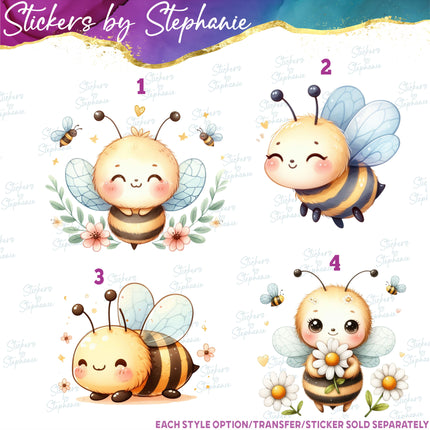 (s02A-010) Baby Bee Bumblebee Iron-On Transfer or Sticker