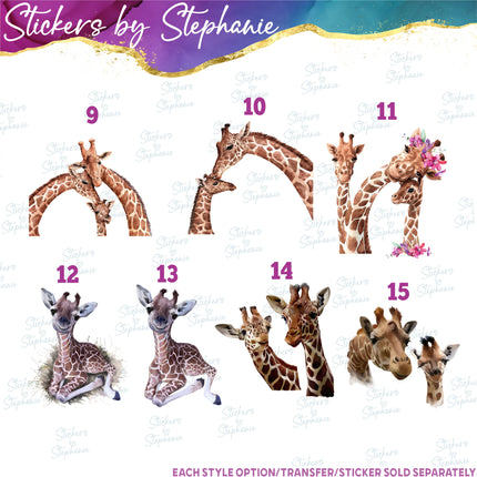 (s02A-118) Watercolor Giraffe Iron-On Transfer or Sticker
