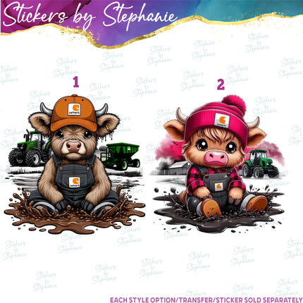 (s02A-017) Baby Boy Girl Cow Farm Iron-On Transfer or Sticker