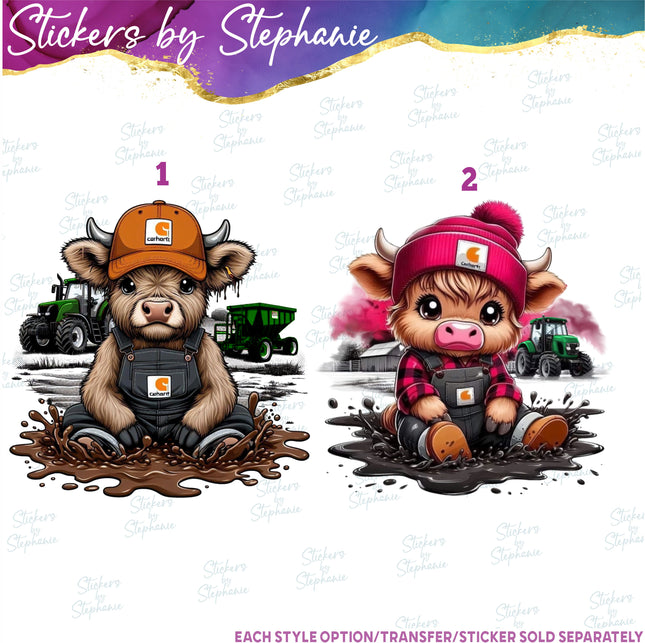 (s02A-017) Baby Boy Girl Cow Farm Iron-On Transfer or Sticker