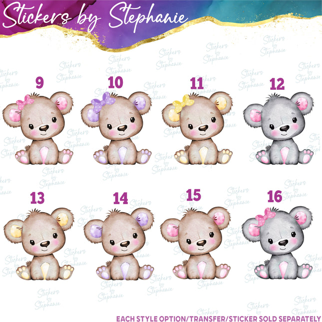 (s02A-185) Teddy Bear Girl Iron-On Transfer or Sticker