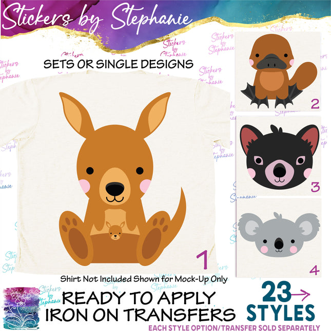 (s02A-210) Australian Animals Iron-On Transfer or Sticker