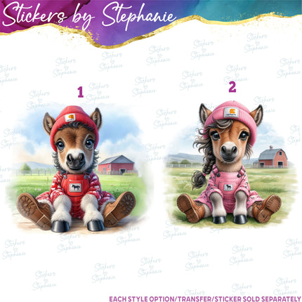 (s02A-022) Horse Boy Girl Farm Iron-On Transfer or Sticker