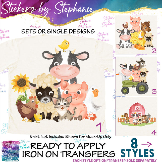 (s02A-226) Baby Farm Animals Iron-On Transfer or Sticker