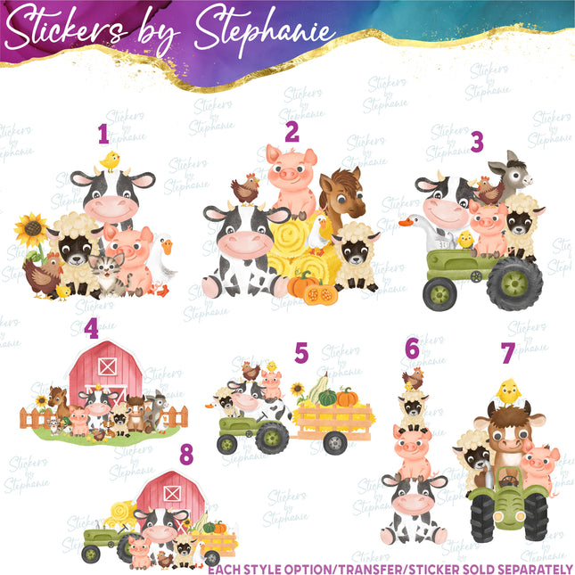 (s02A-226) Baby Farm Animals Iron-On Transfer or Sticker