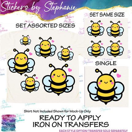 (s02A-029) Bee Bumblebee Iron-On Transfer or Sticker